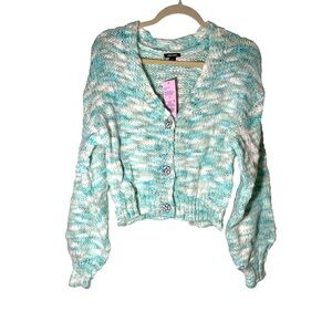 Wild Fable Teal and White Size Small Women's Cardigan NWT
